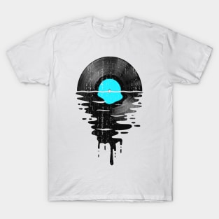 Cool Music Vinyl Record Retro Vintage Light Blue T-Shirt